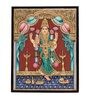 Multicolour 24K Gold Plated Grahalakshmi Framed Tanjore Painting