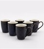 Wyatt 300ml Blue & Gold Ceramic (Set of 6) Coffee Mug