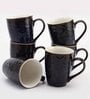 Wyatt 300ml Blue & Gold Ceramic (Set of 6) Coffee Mug