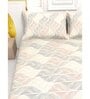 Cider Pastel Wave Blended Cotton King Size Bedsheet And 2 Pillow Covers