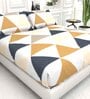 Abstract 210 TC Microfiber 1 Bedsheet,  2 Pillow Covers Cider King Collection