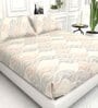 Cider Pastel Wave Blended Cotton King Size Bedsheet And 2 Pillow Covers