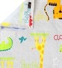 Multicolor Animal Theme 240 TC Cotton Queen Sized Kids Bed Sheet with 2 Pillow Covers