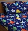 Multicolor Abstract 240 TC Cotton Queen Sized Bed Sheets with 2 Pillow Covers