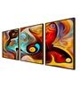 Artistic Multicolor Canvas Framed Art Panels Set of 3