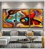 Artistic Multicolor Canvas Framed Art Panels Set of 3