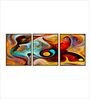 Artistic Multicolor Canvas Framed Art Panels Set of 3