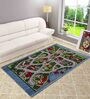 Multicolour Abstract Wool 9.9 x 6.6 Feet Anti Slip Kids Floor Mat