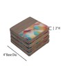 Multicolour Acacia Wood Abstract (Set of 4) Coasters