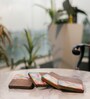 Multicolour Acacia Wood Abstract (Set of 4) Coasters