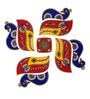 Multicolour Acrylic Swastik Peacock Rangoli