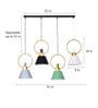 Aelia Multicolour Metal Shaded Chandelier