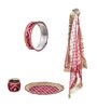 Maroon Assorted Designer Stainless Steel Karwa Chauth Pooja Thali Set (1Piece)