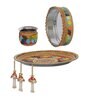 Multicolor Assorted Designer Stainless Steel Karwa Chauth Pooja Thali Set (1Piece)