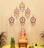 Maroon Assorted Gota Patti Bangle & Bells Decorative Wall Door Hangings Toran (Set of 6)