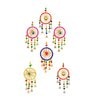 Maroon Assorted Gota Patti Bangle & Bells Decorative Wall Door Hangings Toran (Set of 6)