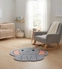 Multicolour Baby Elephant 31x26 Inches Anti Skid Shape Rug