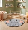 Multicolour Baby Elephant 31x26 Inches Anti Skid Shape Rug