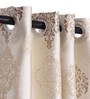 Cream Polyester Traditional 7FT Light Filtering Eyelet Door Curtains (Pack of 2)