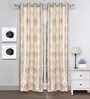 Cream Polyester Traditional 7FT Light Filtering Eyelet Door Curtains (Pack of 2)
