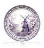 Purple Bone China Delftware Dutch Blue Pottery Inspired Home Decor Wall Plate 7.5 Inch