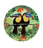 Green Bone China Tropical Rain Forest World Toucan Inspired Home Decor Wall Plate 7.5 Inch