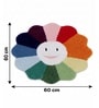 Multicolour Bow Bow Rainbow 24x24 Inches Anti Skid Shape Rug