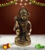Multicolour Brass Hanuman Ji-Holding Gada Religious Idol