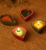 Multicolour Brass (Set of 4) Diyas
