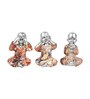 Silver Faces Multicolour Polyresin  (Set of 2) Buddha