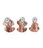 Silver Faces Multicolour Polyresin  (Set of 2) Buddha