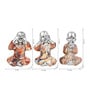 Silver Faces Multicolour Polyresin  (Set of 2) Buddha