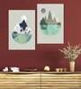 Geomatric Multicolour Canvas Teakwood Framed Art Print