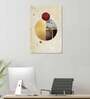 Golden Geometric Multicolour Canvas Teakwood And MDF Framed Art Print