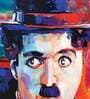 Charlie Chaplin Multicolour Canvas Teakwood And MDF Framed People and Places Art Print