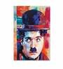 Charlie Chaplin Multicolour Canvas Teakwood And MDF Framed People and Places Art Print
