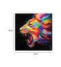Abstract Multicolor Lion Blue Teakwood Framed Canvas Art Print