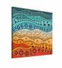 Folk Multicolour Canvas Teakwood And MDF Framed Abstract Art Print