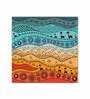 Folk Multicolour Canvas Teakwood And MDF Framed Abstract Art Print