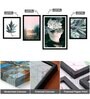 Leave Multicolour Canvas Framed Art Print Set of 4
