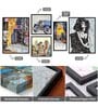 Contemporary Method Multicolour Canvas People and Places Art Print Set of 5