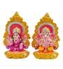 Multicolour Clay 4.5 Inches Laxmi Ganesha Idol Statue