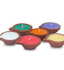 Multicolour Clay Diya Set of 6