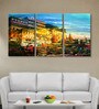 Dramatic Multicolour Cotton Canvas Framed Art Panels Set of 3