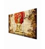 Advanced Multicolour Cotton Canvas Framed Spiritual Art Panel Set of 3