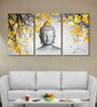Fort Multicolour Cotton Canvas Framed Spiritual Art Panel Set of 3