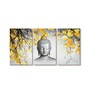 Fort Multicolour Cotton Canvas Framed Spiritual Art Panel Set of 3