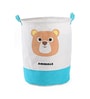 Cotton Animal Printed 11 Ltrs Laundry Basket Cum Kids Storage Organizer