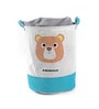 Cotton Animal Printed 11 Ltrs Laundry Basket Cum Kids Storage Organizer