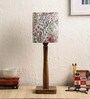 Brown Fabric Shade Table Lamp with Brown Base